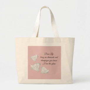 Diamonds & Champagne Citat – Dear Life Edition Jumbo Tygkasse