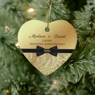 Diamonds Damask bröllopsdag Julgransprydnad Keramik