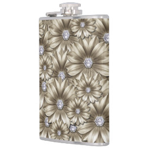 Diamonds Flowers Gemstone-kolv Fickplunta