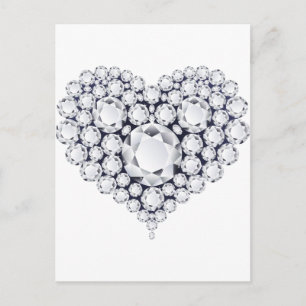 Diamonds Heart Gems Vykort