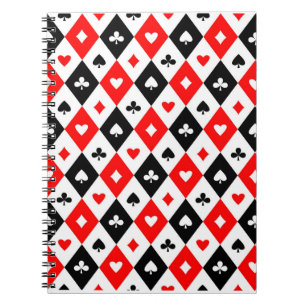 Diamonds Hearts Spades Klubbar Spelar upp kort Mön Anteckningsbok