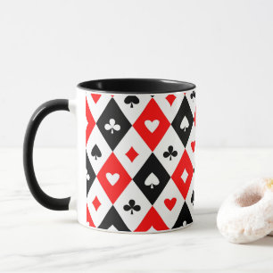 Diamonds Hearts Spades Klubbar Spelar upp kort Mön Mugg