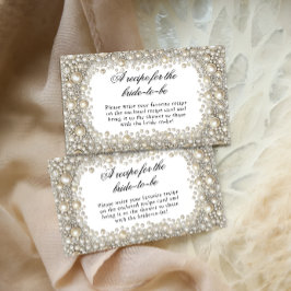Diamonds Pearls Bridal Shower Recipe for the Bride Tilläggskort