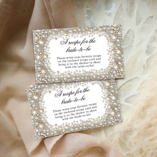 Diamonds Pearls Bridal Shower Recipe for the Bride Tilläggskort (Skapare uppladdad)