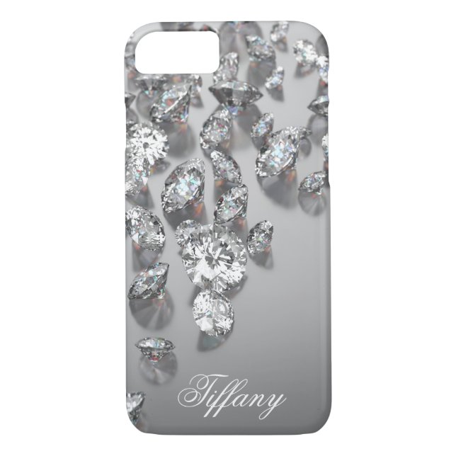 Diamonds Shiny Sparkling Bling Monogrammed Anpassn Case-Mate iPhone Skal (Baksida)