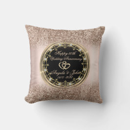 DiamondsHearts Rose Gold Glitter 50-årsjubileum Kudde