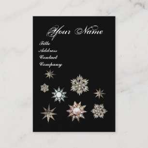 DIAMONDSTARS OCH FEATHERS MONOGRAM, rosa, pärlor Visitkort