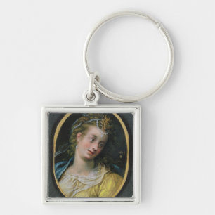 Diana 1615 fyrkantig silverfärgad nyckelring
