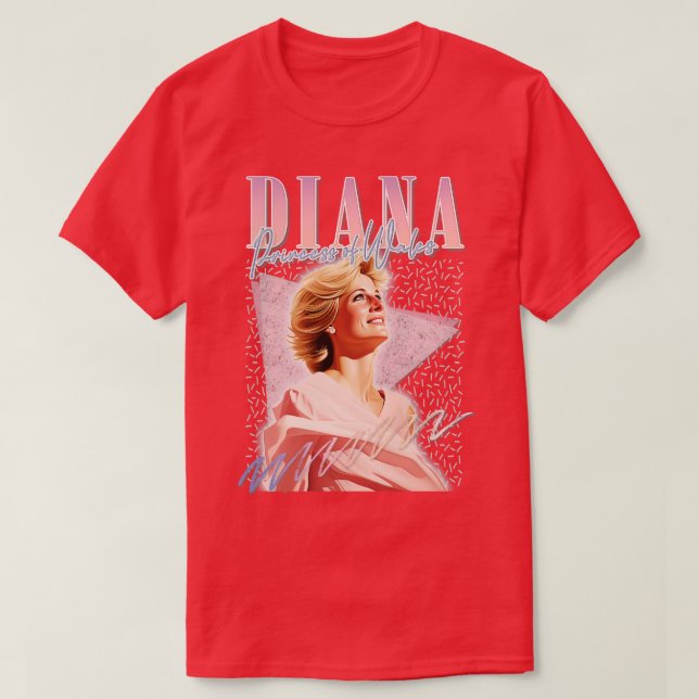 Diana 90s Retro Aesthetic Fläkt Design T Shirt (Design framsida)