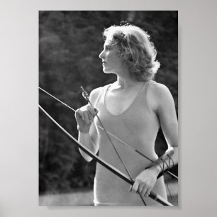 Diana, Archer, vackra Woman, sport, Vintage Poster