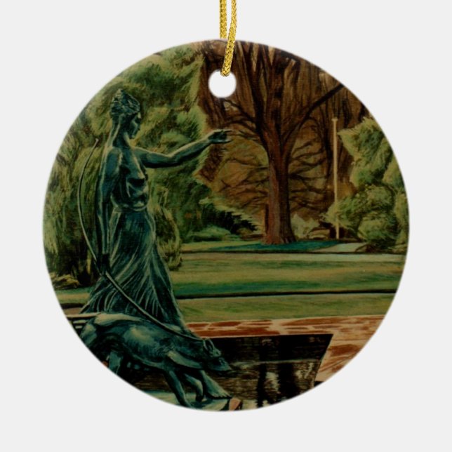 Diana Artemis Sculpture in Gardens Julgransprydnad Keramik (Framsidan)