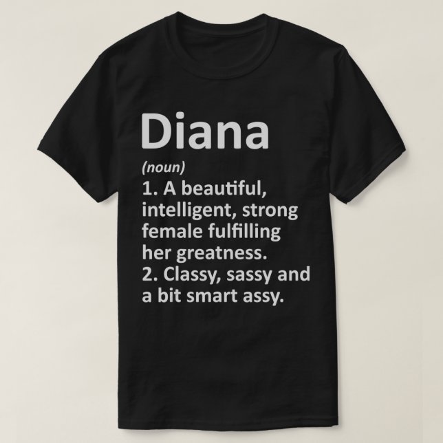 DIANA Definition Personlig Namn Funny jul T Shirt (Design framsida)