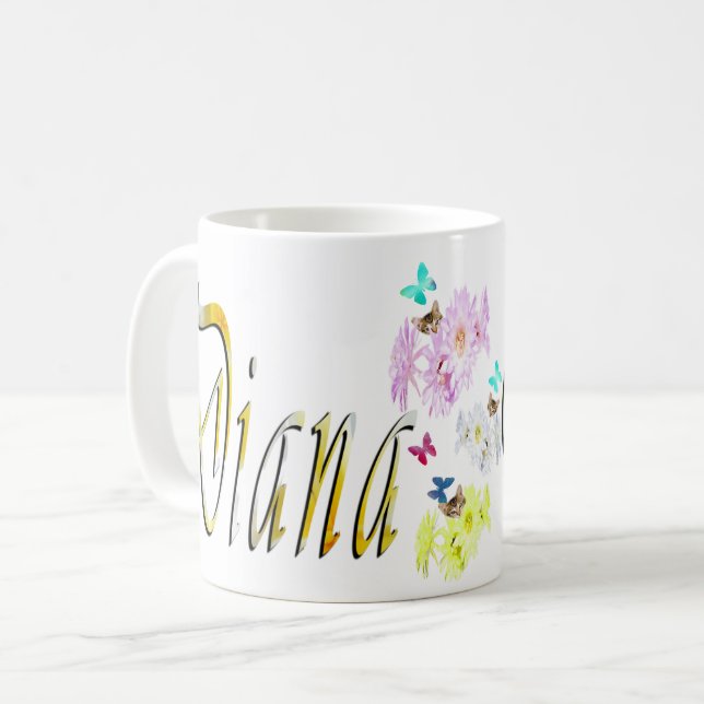 Diana Girls Namn Logotyp Kaffemugg (Framsida vänster)