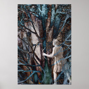 Diana gudinna av jakten, i en magisk skog poster