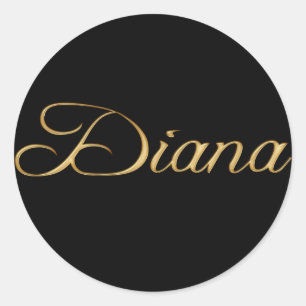 DIANA Namn Branded Personlig Gift Stickers Runt Klistermärke