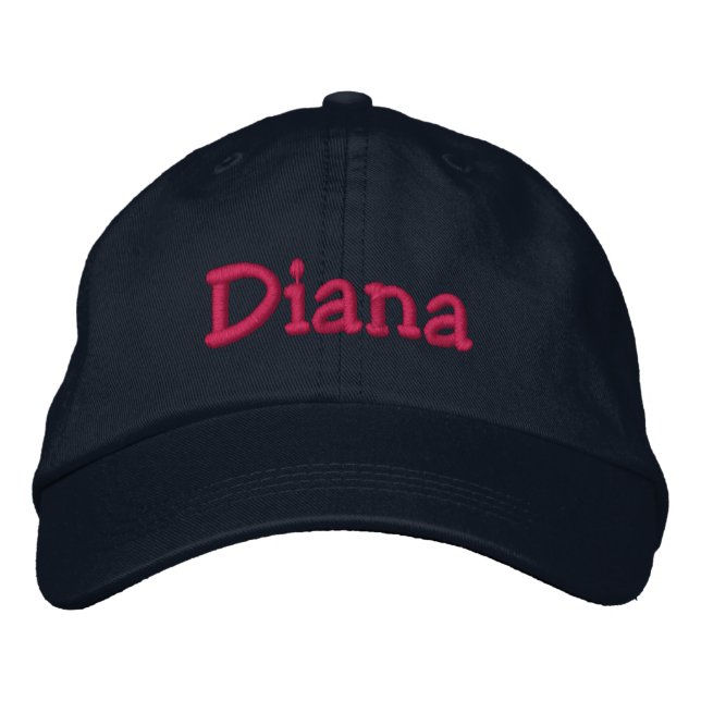 Diana Namn Embroired Baseball Cap Broderad Keps (Framsida)