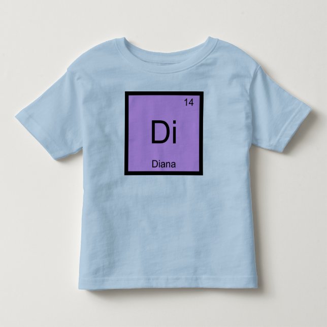 Diana Namn Kemi Element Periodiska Systemet Tee Shirt (Framsida)
