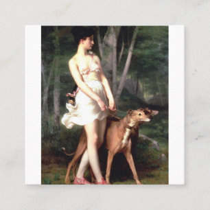 Diana of the Huntress by Gaston Casimir Saint Pier Fyrkantigt Visitkort