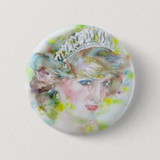diana,prinsessan av wales - vattenfärgen porträtt. knapp