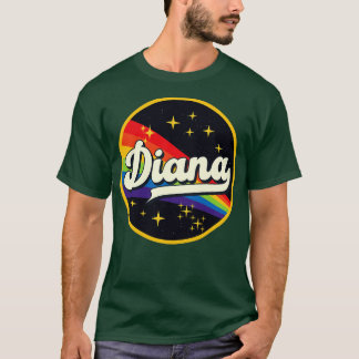 Diana Rainbow in Space Vintage Stil T Shirt