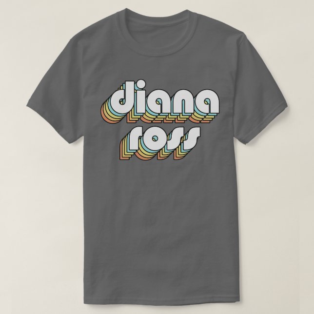Diana Ross Retro Regbow Typography Faded Stil T Shirt (Design framsida)