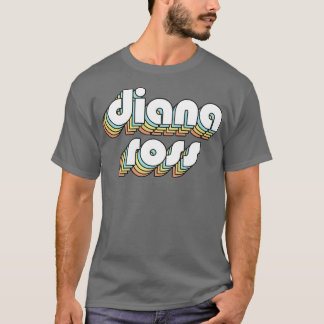 Diana Ross Retro Regbow Typography Faded Stil T Shirt
