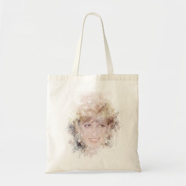 Diana The People's Princess Watercolor Porträtt Tygkasse (Framsidan)