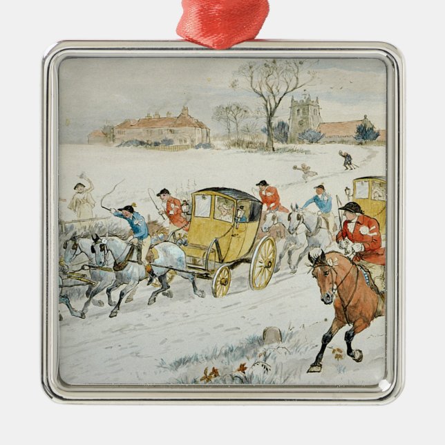 Diana träs bröllop: gå från kyrka tillbaka julgransprydnad metall (Framsidan)