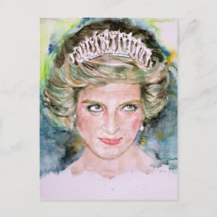 DIANA - WALES TRYCK - porträtt, vattenfärg.3 Vykort