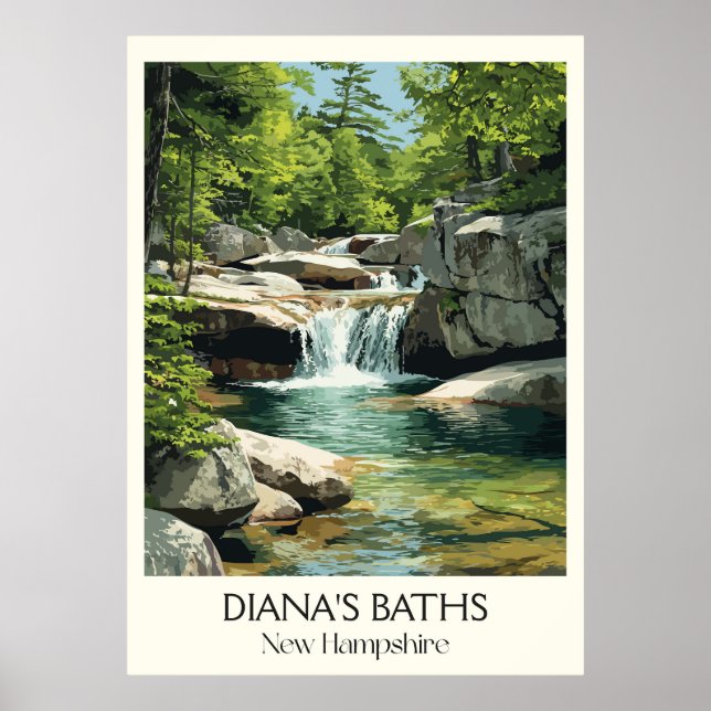 Diana's Baths New Hampshire Falls Poster (Framsidan)