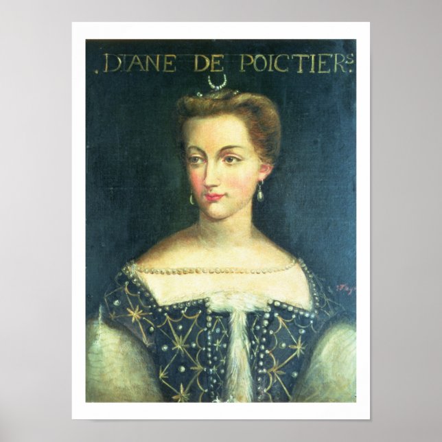 Diane de Poitiers (olja på canvas) Poster (Framsidan)