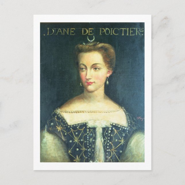Diane de Poitiers (olja på canvas) Vykort (Framsida)