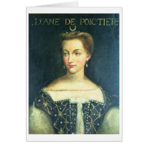Diane de Poitiers (olja på kanfas) Hälsningskort