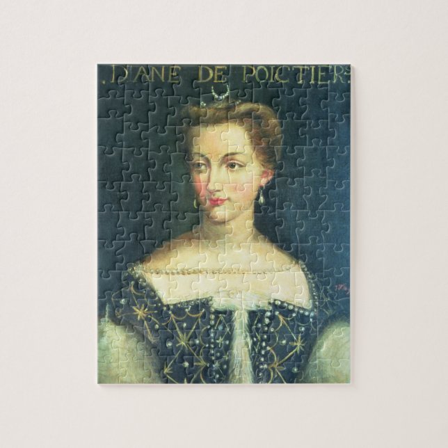 Diane de Poitiers (olja på kanfas) Pussel (Vertikal)