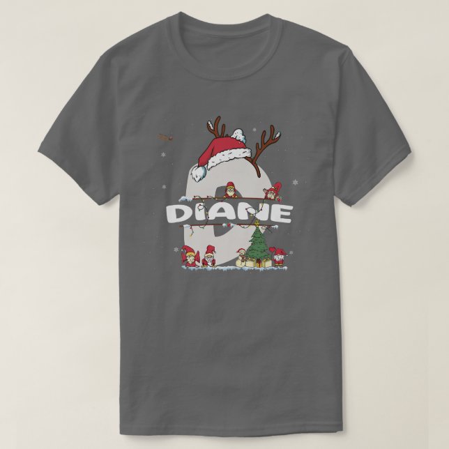 Diane jul w Diane Namn för roligt Julafton T Shirt (Design framsida)