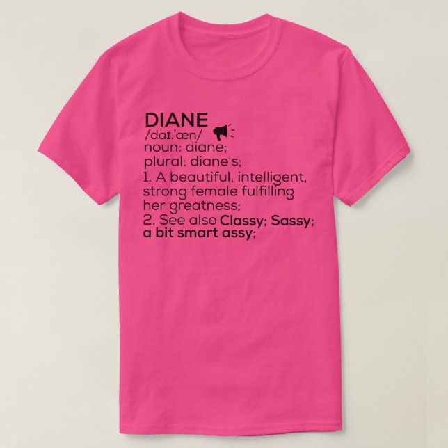 Diane Namn Definition Diane Female Namn T Shirt (Design framsida)