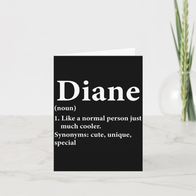 Diane Namn Definition Rollig D  Kort (Framsida)
