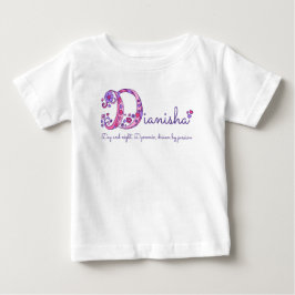 Dianisha brev D art namn, vilket betyder rosa lila T Shirt