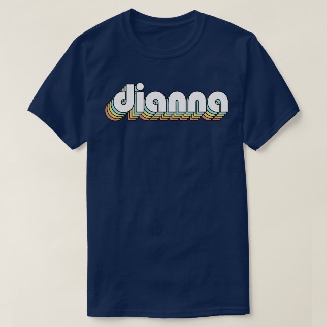 Dianna Retro Regbow Typography Faded Stil T Shirt (Design framsida)