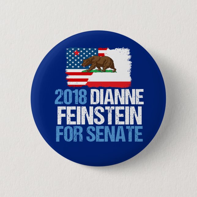 Dianne Feinstein för Kalifornien Senate 2018 Knapp (Framsida)