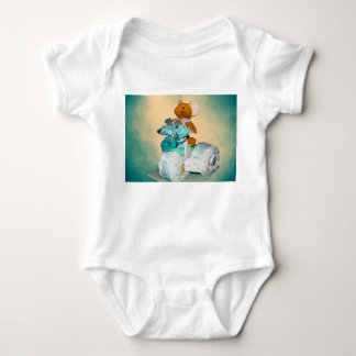 Diaper cake A diaper cake Tricycle with blue ribbo T Shirt