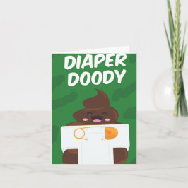 Diaper Doody Puns Baby Shower Greeting Card Kort