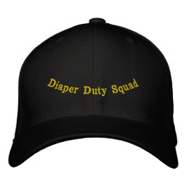 Diaper Duty Squad Fram Och Bak Svart Flexfit Ull Broderad Keps