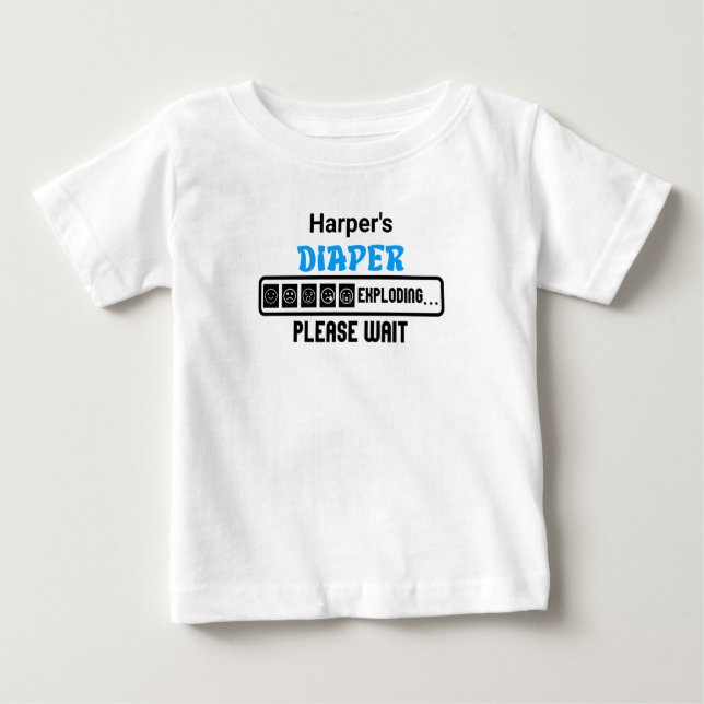 Diaper Exploding. Vänta T Shirt (Framsida)