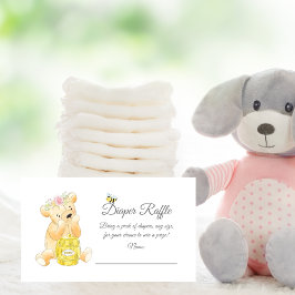 Diaper Lotteri Biljett Flicka Teddybjörn Honey Bee Tilläggskort