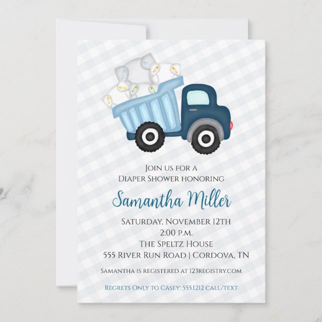 Diaper Party Baby Shower Invitation Inbjudningar (Framsida)