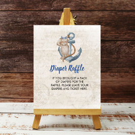 Diaper Raffle Ahoy's a Boy Nautical Themme Poster
