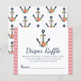 Diaper Raffle Anchor Blommigt Girl Baby Shower Gam