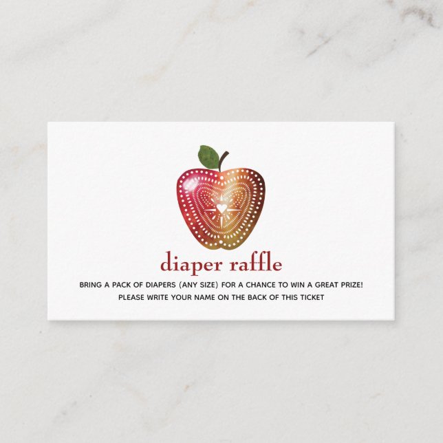 Diaper Raffle Apple Play Baby Shower Tilläggskort (Framsida)