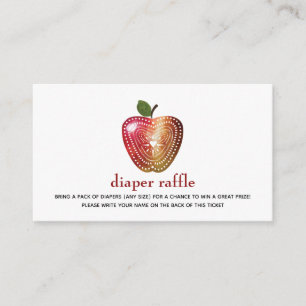 Diaper Raffle Apple Play Baby Shower Tilläggskort